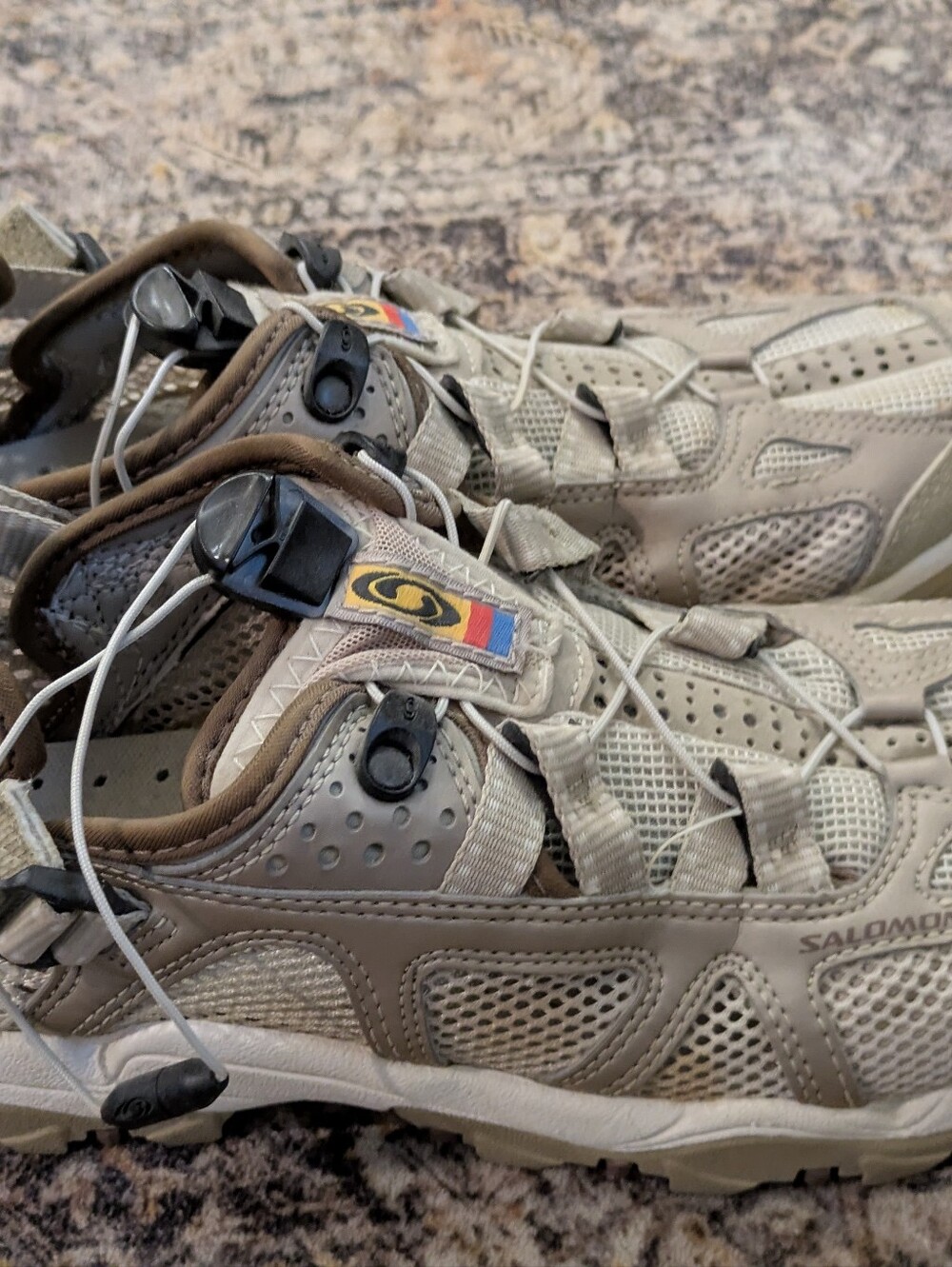 Salomon Vintage Techamphibian 2 Water Hiking Shoes Sandals Y2K Gorpcore Tan 7.5 - Picture 4 of 5